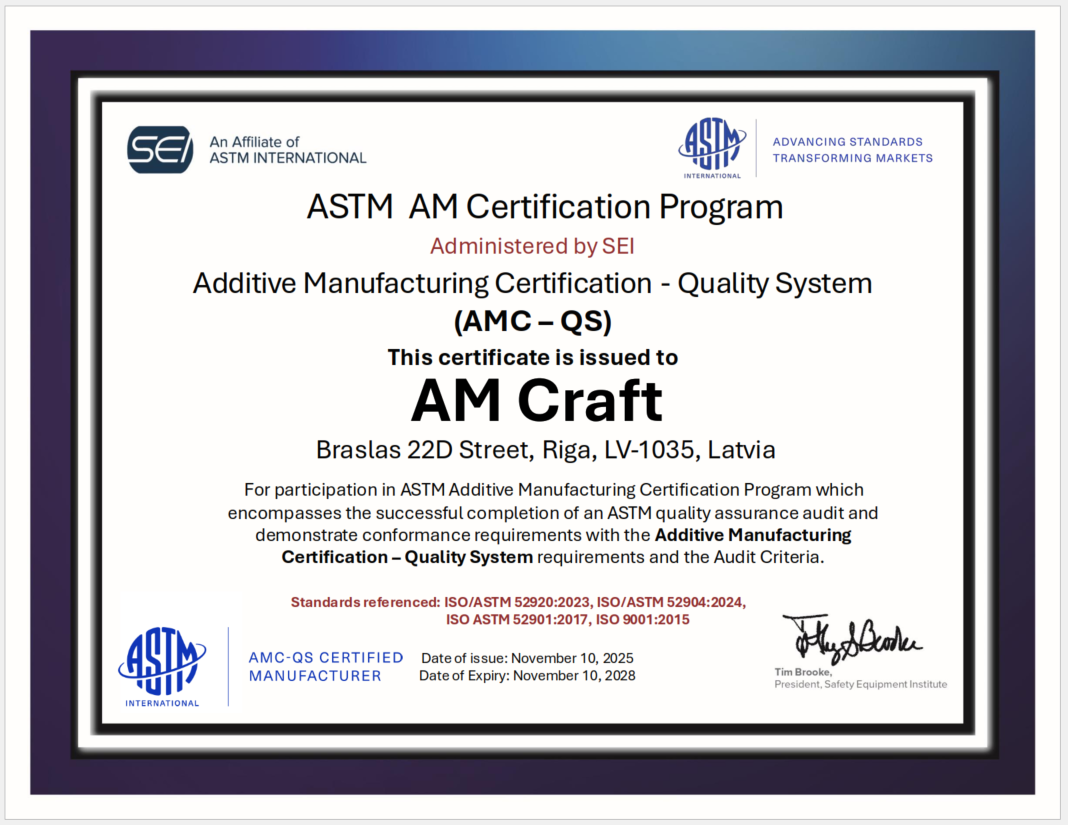 ASTM AM Certification Program - AM CoE